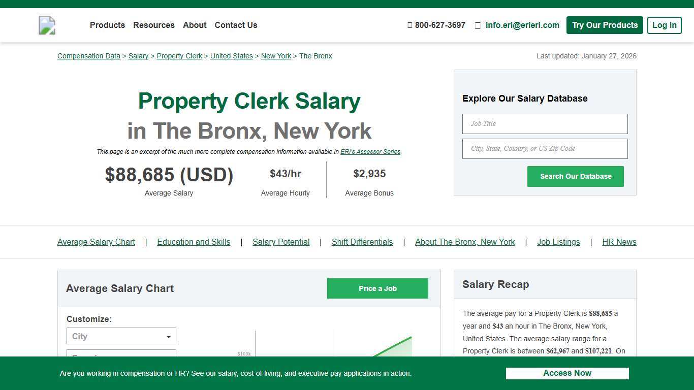 Property Clerk Salary in The Bronx, New York, United States (2026)